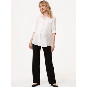 Loft Maternity Trousers In Doubleweave